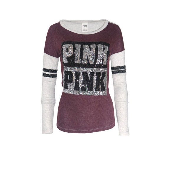 PINK Victoria's Secret Tops - PINK Victoria’s Secret Sequin Embellished T-Shirt Size XS